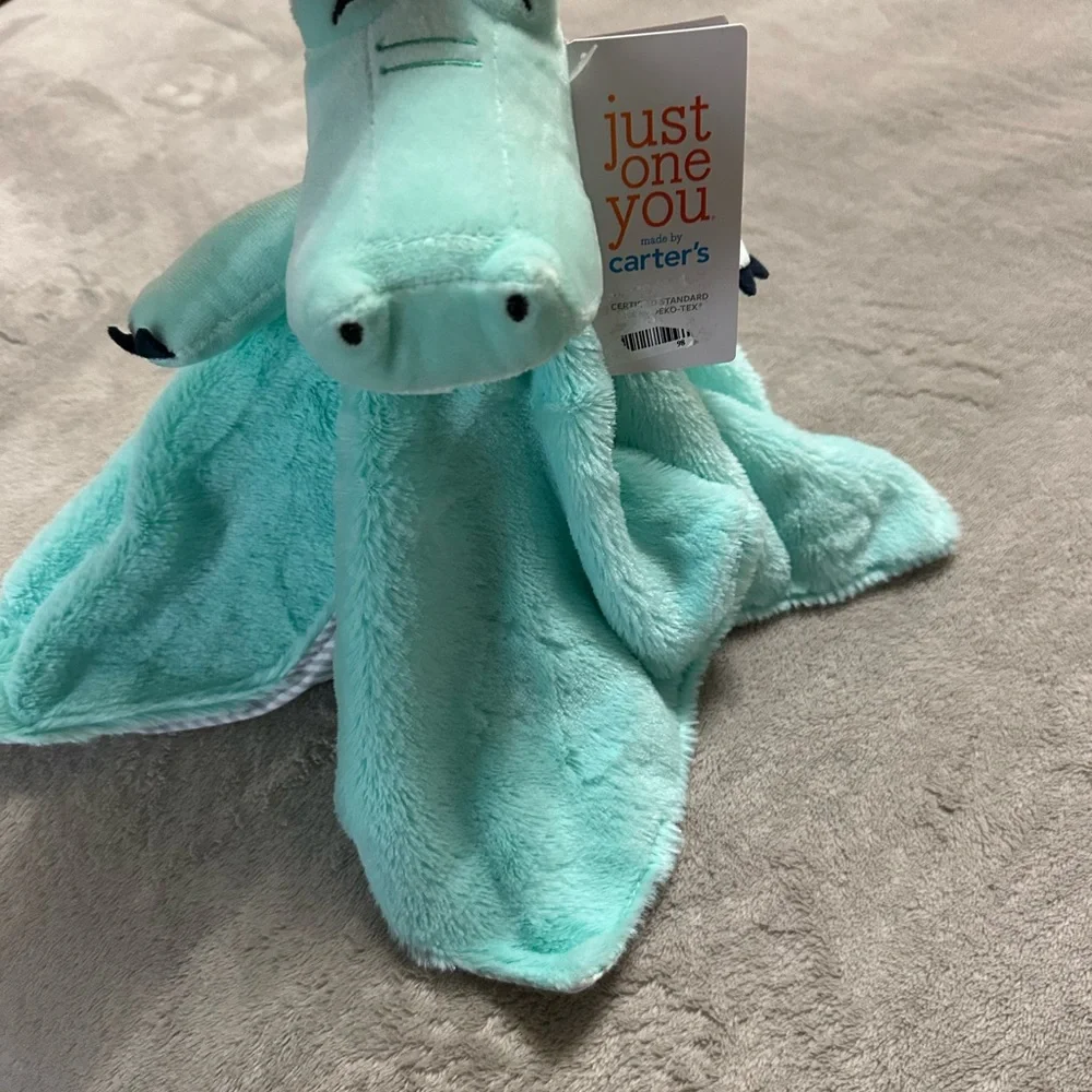 Mint Green Plush Hippo Blanket toy new